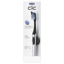 Oral-B Clic Manual Toothbrush, Chrome Black, with 1 Bonus Replacement Brush Head and Magnetic Toothbrush Holder Oral-B