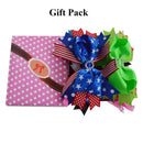 6 Pack 6 inch Large Big Grosgrain Ribbon Hair Bows Clips with Rhinestone for Girls Toddlers Kids Teens LCLHB