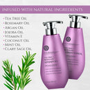 Tea Tree Oil Shampoo and Conditioner Set - Rosemary Oil Shampoo and Conditioner Hair Growth Shampoo for Women - Natural Shampoo for Thinning Hair and Hair Loss with Mint Oil and Coconut Oil (17 Fl Oz) Infinity Warehouse