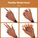 Practice Hand for Acrylic Nails, Adjustable Fake Mannequin Hands for Nails Practice, Flexible Movable Nail Tools Kits Practice Hand with Nail File, Clipper and 100pcs Coffin Nail Tips Deciniee