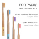 GoWoo 100% Natural Bamboo Toothbrush Soft - Organic Eco Friendly Toothbrushes with Soft Nylon Bristles, BPA-Free, Biodegradable, Dental Care Set (Pack of 4, Adult, Rainbow) GoWoo