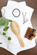 Small, Travel Hair Brush - Wooden Bristle Detangler Hairbrush For Detangling Women, Men & Kids Wet or Dry Hair - Natural Wood Handle & Bristles - Portable Size and Fits in Pocket or Purse GranNaturals