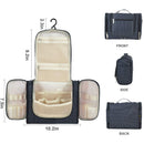 Hanging Toiletry Bag for Women & Men, OMYSTYLE Portable Travel Kit Bag, Waterproof Bathroom Toiletries Organizer with Hook for Makeup, Cosmetic, Shaving, Shampoo (Travel Size, Navy Plaid) OMYSTYLE Store