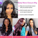 UNice 10A Body Wave Silk Base Fake Scalp Human Hair Closure Wigs for Black Women, Brazilian Virgin Hair Middle Part Lace Closure Wig Pre Plucked with Baby Hair 150% Density (14 inch) UNICE Store