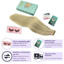 DOORES Blonde Hair Extensions Tape in Balayage Ash Blonde to Golden Blonde and Platinum Blonde 20pcs 50g 20 Inch Tape in Hair Extensions Human Hair Natural Real Hair Extensions Straight DOORES Store