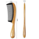 Onedor Extra Length Handmade 100% Natural Green Sandalwood With Buffalo Horn Wide tooth and Fine Tooth Hair Combs - Anti-Static Sandalwood Scent Natural Hair Detangler Wooden Combs for Women (Wide & Fine Tooth Combs) Onedor