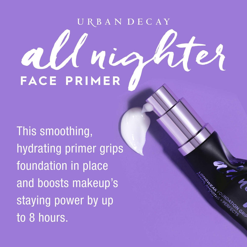 Urban Decay All Nighter Longwear Face Primer, Travel Size - Lightweight, Long-Lasting Formula - Grips Foundation in Place, Smooths & Hydrates Skin - 0.28 fl oz URBAN DECAY