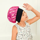 Sent Hair Kids Satin Bonnet Sleep Cap for Natural Hair Double Layers Hair Bonnet Wide Elastic Band Night Sleep Hat for Baby Toddler Child Teens (Rose Red) sent hair