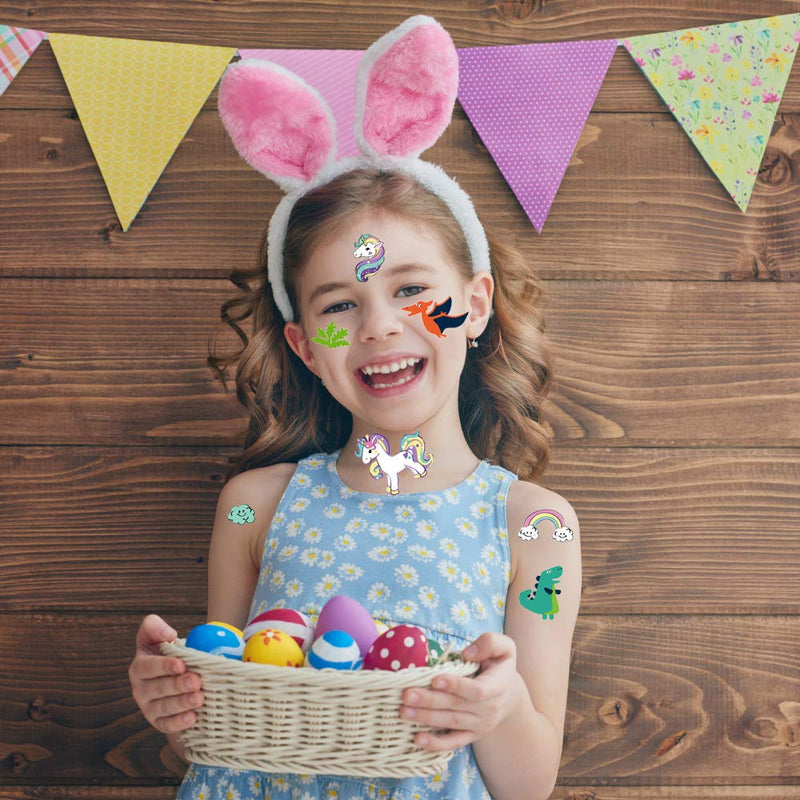 Temporary Tattoos for Kids, Christmas Birthday Party Supplies Unicorn Mermaid Butterflies Dinosaur Fake Tattoo Stickers Art(6 Sheets) AIDFSIP