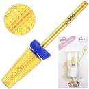 PANA Nail Carbide 5 in 1 Bit - Two Way Rotate use for Both Left and Right Handed - Fast remove Acrylic or Hard Gel - 3/32" Shank - Manicure, Nail Art, Drill Machine (Medium - M, Gold) PANA