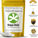 Organic Sulfur Crystals | 99.9% Pure MSM | Joints, Hair & Skin | 1 Pack | Organic Sulfur Crystals | 99.9% Pure MSM | Joints, Recovery, Hair, Skin & Much More | 100% Additive-Free | By Happy Body™ Infinity Warehouse
