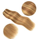 5 Pieces 20" Remy Clip in Ombre Hair Extensions Human Hair Light Blonde Mixed Golden Blond Highlights - Beauty Silky Straight Long Thick Real Hair Extensions for Women Fashion (20 inches,