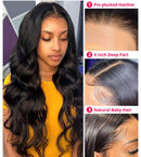 Lace Front Wigs Human Hair Pre Plucked Body Wave 4x4 Lace Closure Wig 26 Inch Brazilian Body Wave Wig Real Hair Wigs for Women Glueless Body Wave Closure Wig Black Hair Wig Unprocessed 150% Density Ying Guan