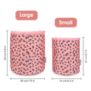 Barrel Makeup Bag Travel Drawstring Cosmetic Bag Large Toiletry Organizer Waterproof for Women and Girls (Large, Leopard) Narwey