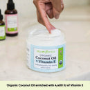 USDA Organic Coconut Oil with Vitamin E (16.9 oz Jar) Pure Vitamin E Infused Coconut Oi - Bio Coconut Oil for Hair and Skin, Coconut Oil Hair Mask Sky Organics Store