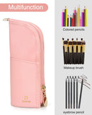 Pink Makeup Brush Holder Makeup Brush Case Organizer Travel Makeup Brush Pouch Stand-up Foldable Portable Makeup Artist Storage Bag for Women (Pink) TANTO