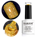 Glitter Gel Nail Polish, Gold Diamond Gelpolish Spark Shiny Nail Art Soak Off U V L E D Lacquer Gel Nail Starter Manicure Salon DIY at Home RAR82 Infinity Warehouse
