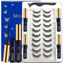 3D Magnetic Eyelashes with Eyeliner Kit - 7C SevenCrown Magnetic Lashes Natural Looking with Upgraded 4 Tubes of Liner Waterproof, Long Lasting,10 Pairs Reusable False Eyelashes Easy to Apply. Infinity Warehouse