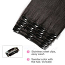 Clip in 100% Remy Human Hair Extensions 10''-24'' Full Head 8pcs 18clips Short Soft Silky Straight for Women Beauty