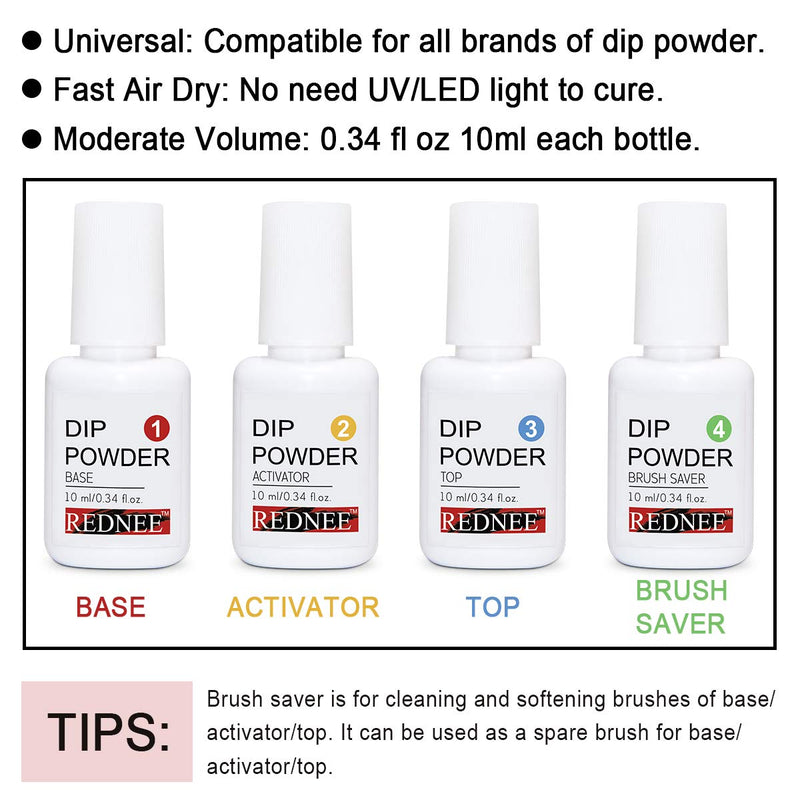 REDNEE Dip Powder 12 Colors Nail Starter Kit with Base Activator and Top Coat 22pcs Gift Set for Nail Art - RE08 Inviting Color REDNEE