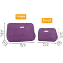 Large Makeup Bag Zipper Pouch Travel Cosmetic Organizer for Women and Girls (Large, Purple) Narwey