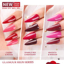 Gellen Gel Nail Polish Set - Glamour Reds Magenta Maroon Trend Nail Gel 6 Colors - Soak Off Gel Polish Nail Art Home Gel Manicure Kit Gellen