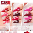 Gellen Gel Nail Polish Set - Glamour Reds Magenta Maroon Trend Nail Gel 6 Colors - Soak Off Gel Polish Nail Art Home Gel Manicure Kit GELLEN