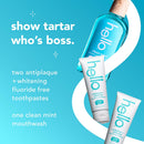Hello Antiplaque Whitening Fluoride Free Toothpastes and Clean Mint Alcohol Free Mouthwash Bundle Pack, Whitening Toothpaste and Antigingivitis Gum Mouthwash Pack, No Alcohol for Zero Burning Infinity Warehouse