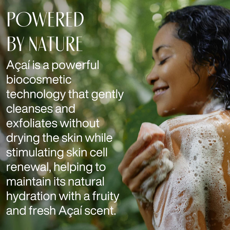 natura Ekos Açaí Revitalizing Creamy Exfoliating Soap Bar 150g - 97% Natural - 100% Pure Plant Based Oils - Vegan Skin Care - Brazilian Beauty Secrets Infinity Warehouse