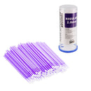 TCP Global Eyelash Extension Micro Brushes, 100 Medium 2.0 mm Tip Size Purple Disposable Brush Applicators - Apply Makeup, Paint Touch Up TCP Global