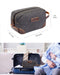 emissary Men's Toiletry Bag Leather and Canvas Travel Toiletry Bag Dopp Kit for Men Shaving Bag for Travel Accessories (Gray) emissary