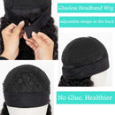 Headband Wig Human Hair Curly Headband Wig Glueless None Lace Front Human Hair Wigs for Black Women (24 Inch) MS.ILSA