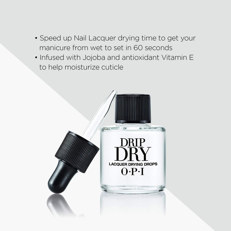 OPI Drip Dry, Nail Lacquer Drying Drops, Nail Polish Fast Drying Drops, 0.28 fl oz OPI