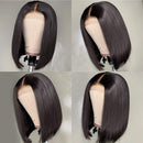 Short Bob Wigs Human Hair 4x4 Lace Closure Wigs Brazilian Virgin Straight Human Hair Bob lace Front Wigs for Black Women Pre Plucked with Baby Hair Natural Color (10 inch, 150% Density) CAITLYN