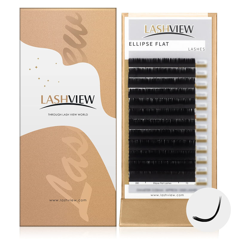 LASHVIEW Eyelash Extensions,Individual Lashes,Ellipse Eyelash Extensions 0.15mm M Curl 9mm Flat Lashes Eyelash Extensions Beauty Salon Use LASHVIEW