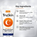 TruSkin Vitamin C Night Cream, a Collagen Supporting Blend including Vitamin B5, Botanical Essential Oils, and Organic Aloe Vera for Anti Aging, Brightening and Firming Skin, Face, and Neck TruSkin Naturals