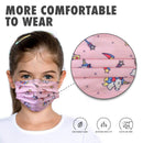 Pack of 50 Pieces Light Weight Unisex Adult Kids Fashion Face Covering Single Use, Dust Proof Multi Design To Choose From (Pack of 2 Kids Blue Unicorn and Pink Unicorn) Burro