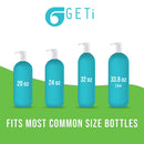 Geti Beauty SalonTop Shampoo Bottle Liquid Dispenser – 6-Pack Liter 33.8 oz Pump – Fits Common Shampoo and Conditioner Containers – Non-Slip Notch Design – 28/410 4cc Geti Beauty