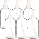Youngever 6 Pack Plastic Pump Bottles 12 Ounce, Refillable Plastic Pump Bottles with Travel Lock (Clear) Youngever