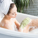 MIG4U Shower Exfoliating Scrub Gloves Medium to Heavy Bathing Gloves Body Wash Dead Skin Removal Deep Cleansing Sponge Loofah for Women and Men(1 Pair, Chartreuse) MIG4U