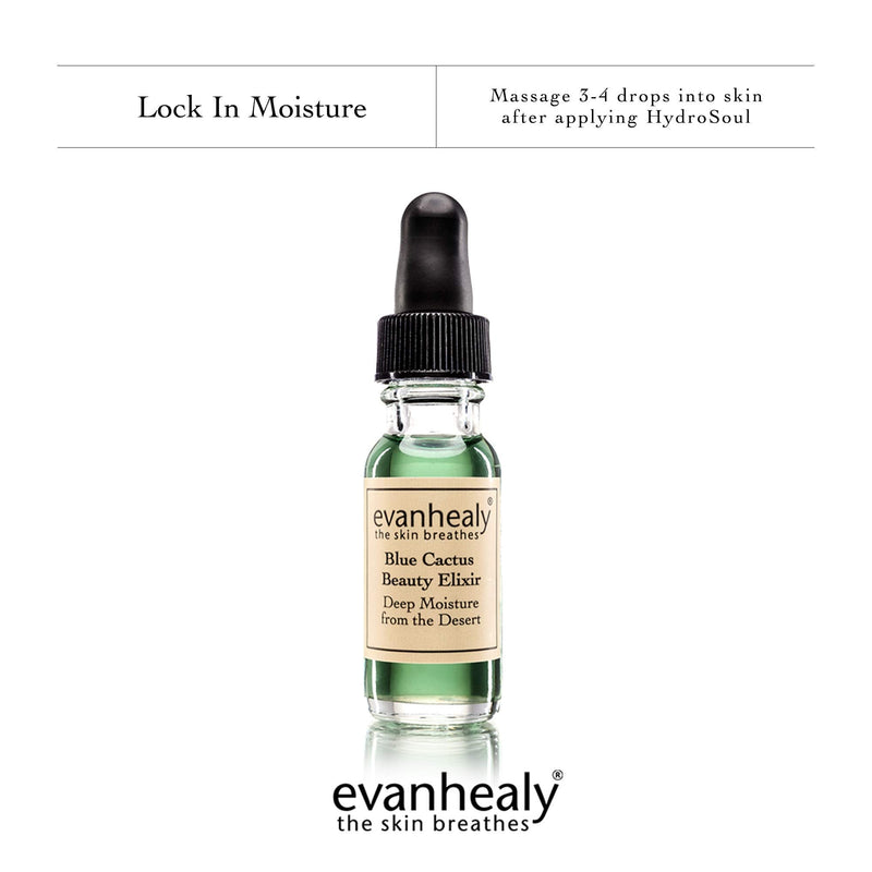 evanhealy Blue Cactus Beauty Elixir | Organic Jojoba & Prickly Pear Oils | Soothing & Hydrating Serum for All Skin Types evanhealy