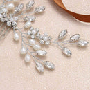 Yean Flower Bride Wedding Hair Comb Silver Crystal Bridal Hair Piece Pearl Hair Clips Hair Accessories for Women and Girls Yean