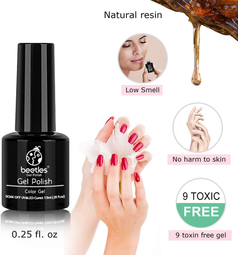 Beetles Elephantastic Elegant Gel Nail Polish Set - Soak Off Nail Gel Polish Nude Gray Glitter Series 6 Colors Gel Polish Kit Classic Nail Art Designs Gel Manicure Gift Set beetles Gel Polish Store