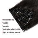8 Inch Clip in Hair Extensions 100% Human Hair 45g Thin 8 Pcs 18 Clips Standard Weft Straight Clip on Hair for Women Beauty