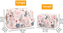 Large Makeup Bag Zipper Pouch Travel Cosmetic Organizer for Women and Girls (Large, Beige Flamingo) Narwey Store