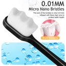 Adult Extra Soft Toothbrush with 20000 Soft Bristles, (Pack of 6) Micro Nano Manual Toothbrushes for Protect Sensitive Gums, Black/White VEGOLS