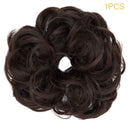 OKHOTY Hair Bun Extensions Messy Curly Hair Scrunchies Hairpieces Synthetic Donut Updo Hair Pieces for Women Girls(1PCS Black brown) OKHOTY