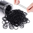 3/4” Inches Black Hair Rubber Bands for Hair Ties Small Elastics Bands Large Hair Braiding Ponytail Holders for Baby Toddler Girls Infants Kids Thick Hair Mini Black Rubber bands No Damage for Crafts Office 600pcs (M) by HOYOLS HOYOLS Store