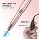 MelodySusie Electric Nail Drill Machine 11 in 1 Kit, Portable Electric Nail File Efile Set for Acrylic Gel Nails, Manicure Pedicure Tool with Nail Drill Bits Sanding Bands Dust Brush, Gold MelodySusie