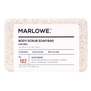 MARLOWE. No. 102 Men's Body Scrub Soap 7 oz | Earthy Oud Wood Scent | Best Exfoliating Bar for Men | Made with Natural Ingredients | Green Tea Extract | Updated Scent Marlowe